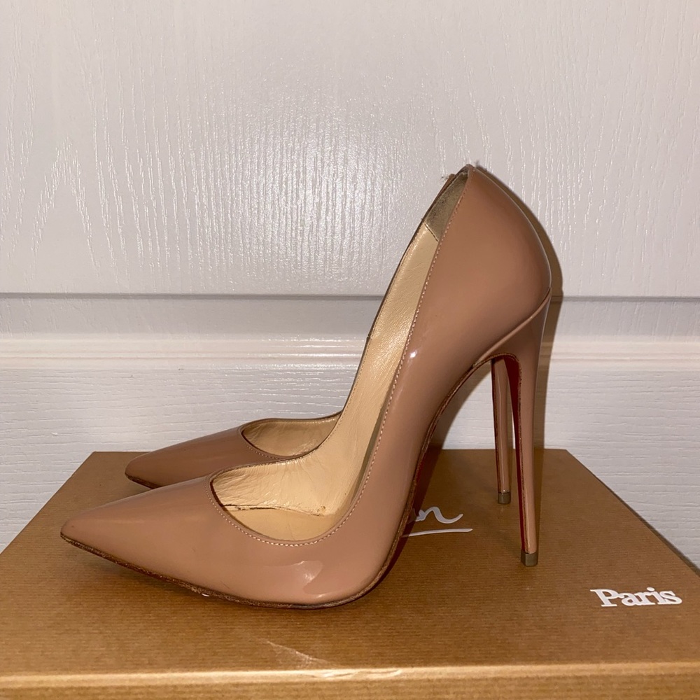 Christian Louboutin Nude Patent Pigalle 120mm Pumps